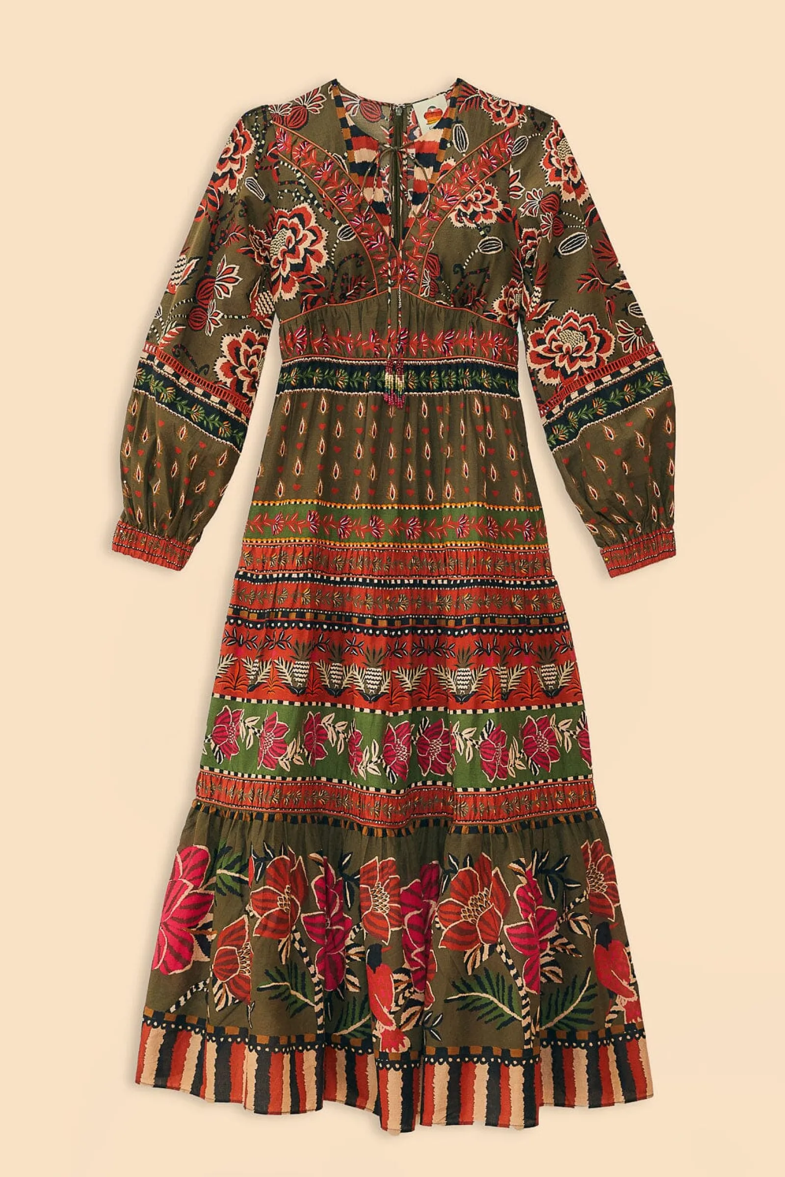 MULTICOLOR AINIKA FLORAL GARDEN MAXI DRESS