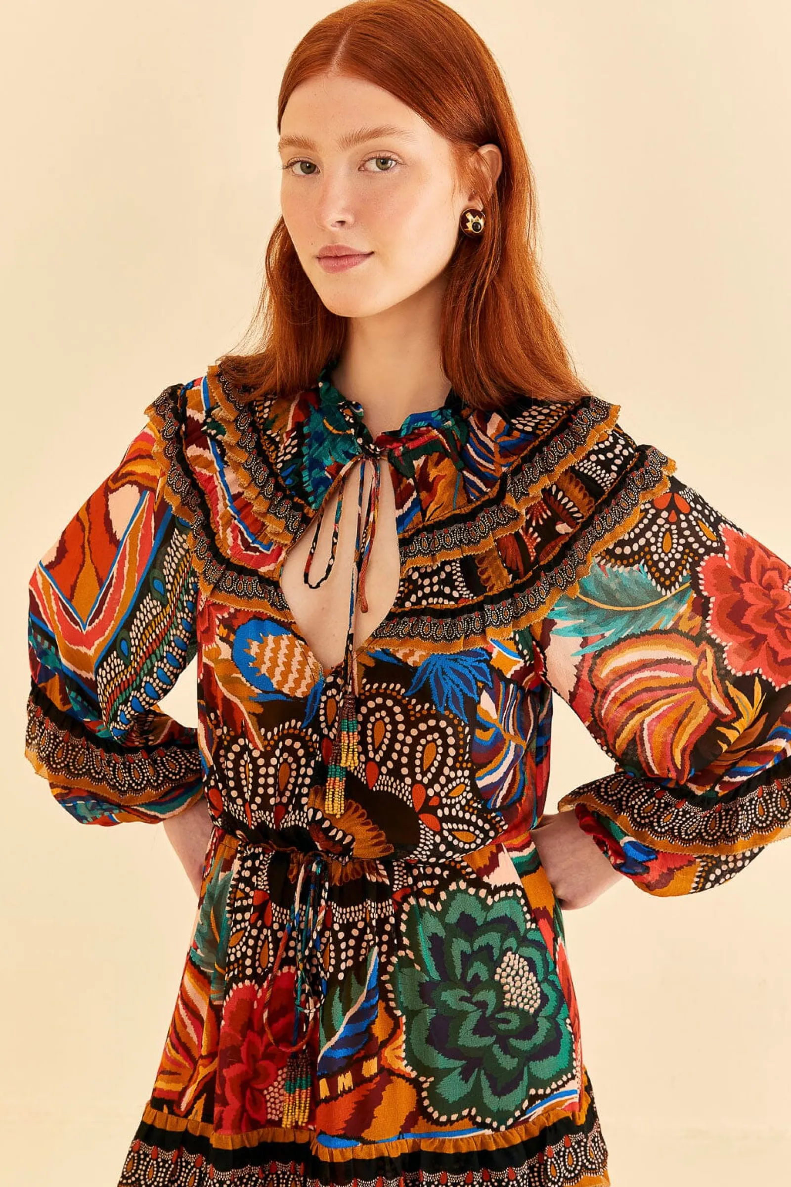 MULTICOLOR FALL MIX MAXI DRESS