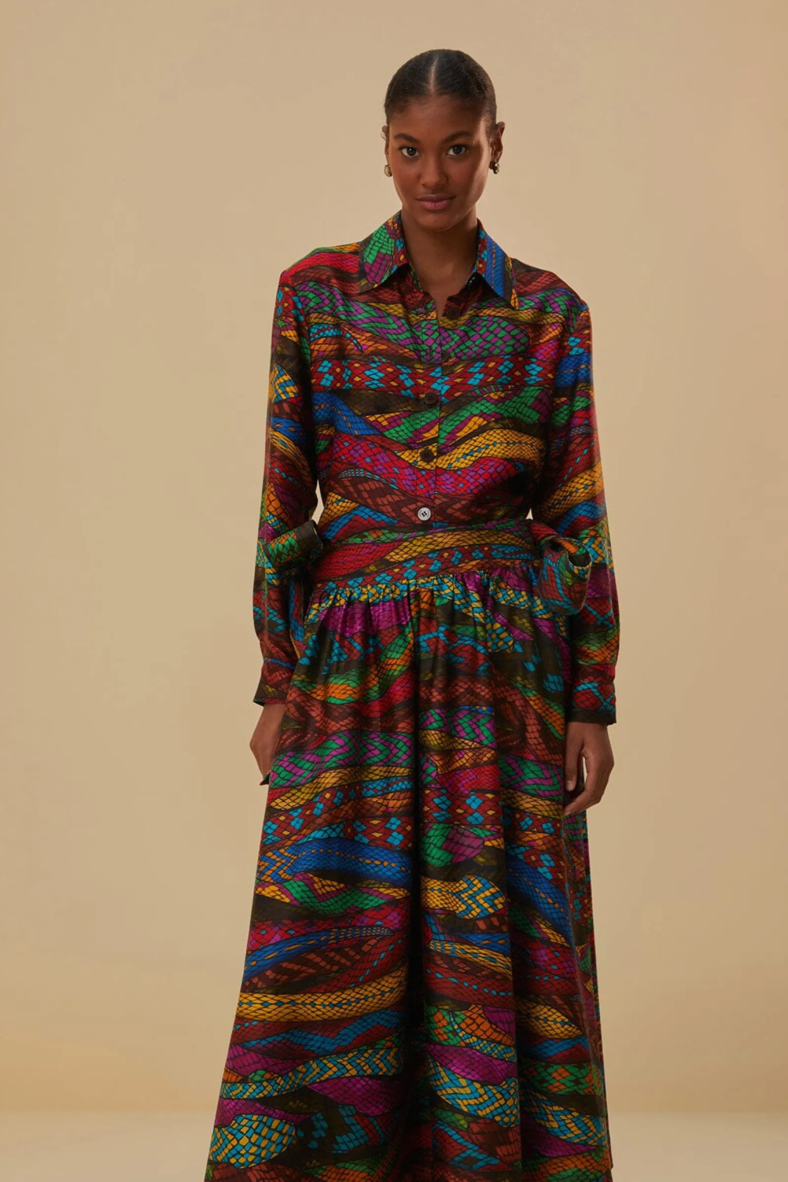 MULTICOLOR MIRAGE MIDI SKIRT