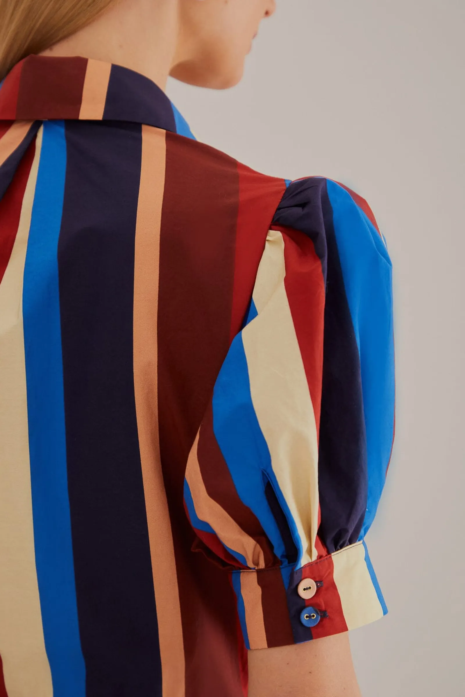  MULTICOLOR WINTER STRIPES SHORT SLEEVE MIDI DRESS