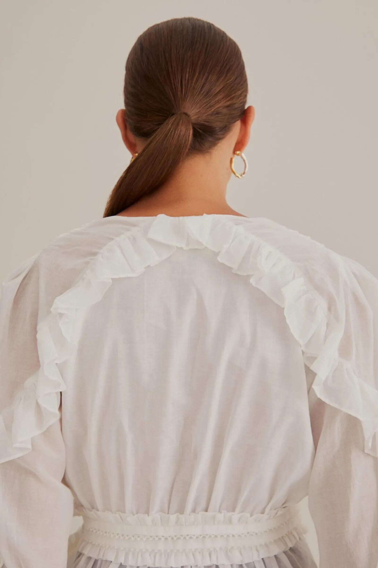 OFF-WHITE V NECK BLOUSE