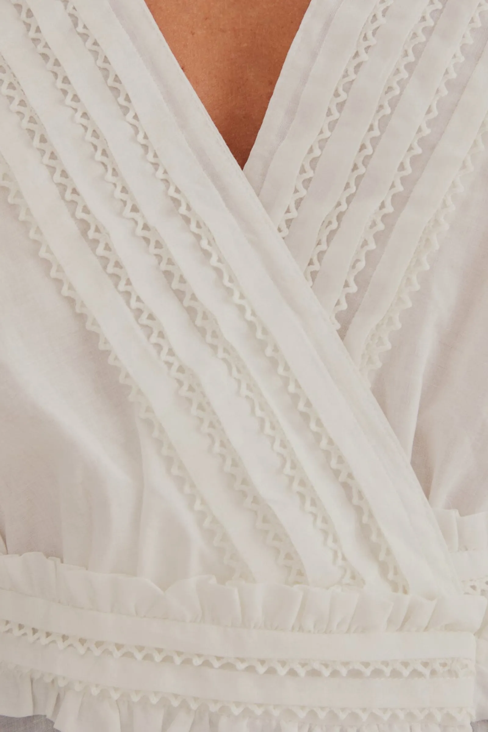 OFF-WHITE V NECK BLOUSE