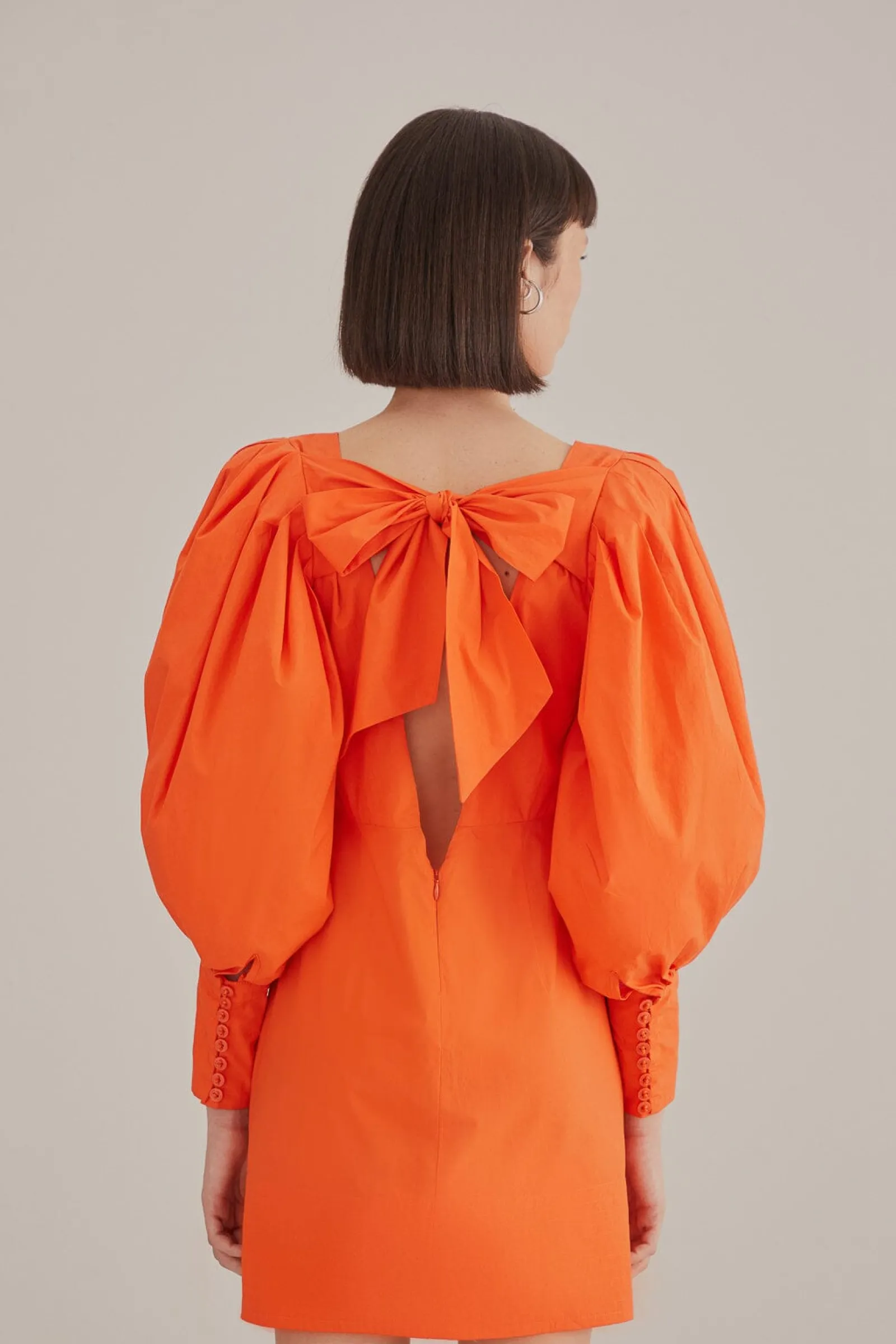 ORANGE OPEN BACK MINI DRESS