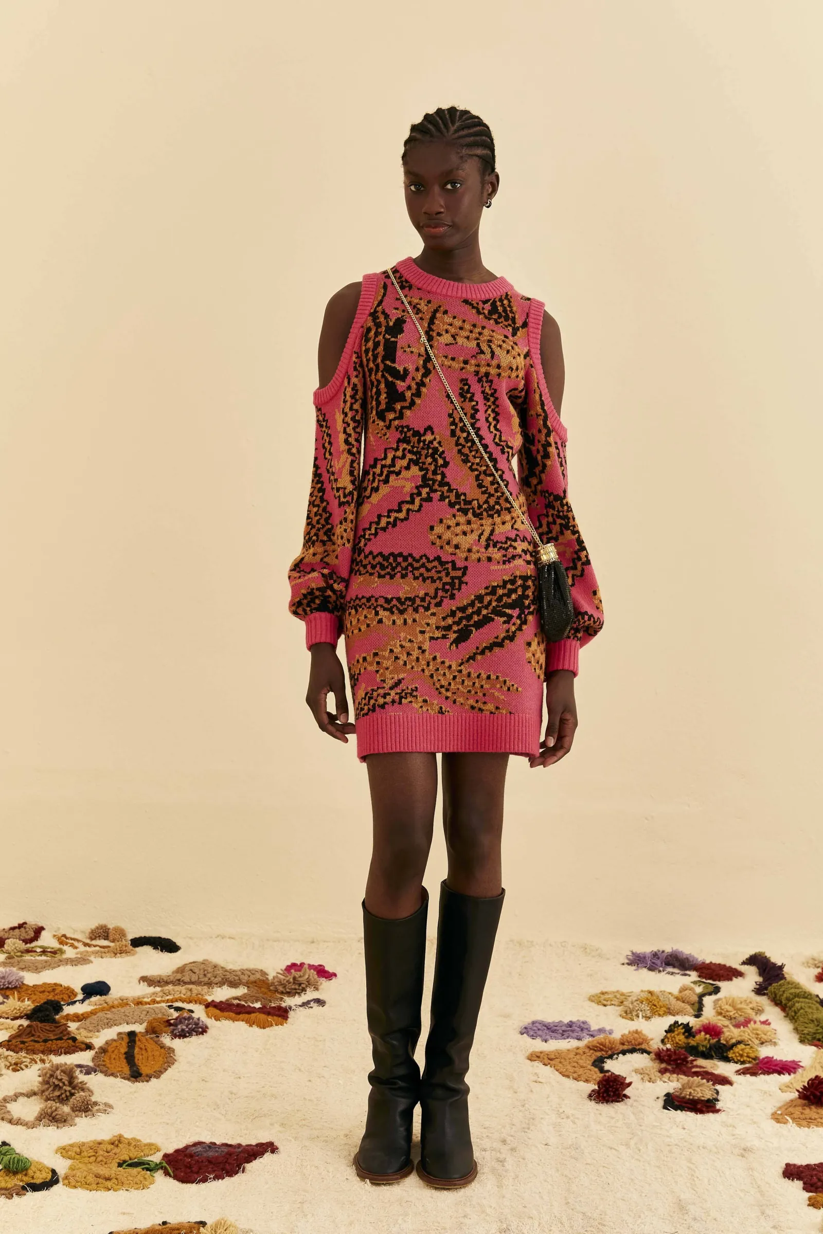  PINK CROCO SWEATER DRESS