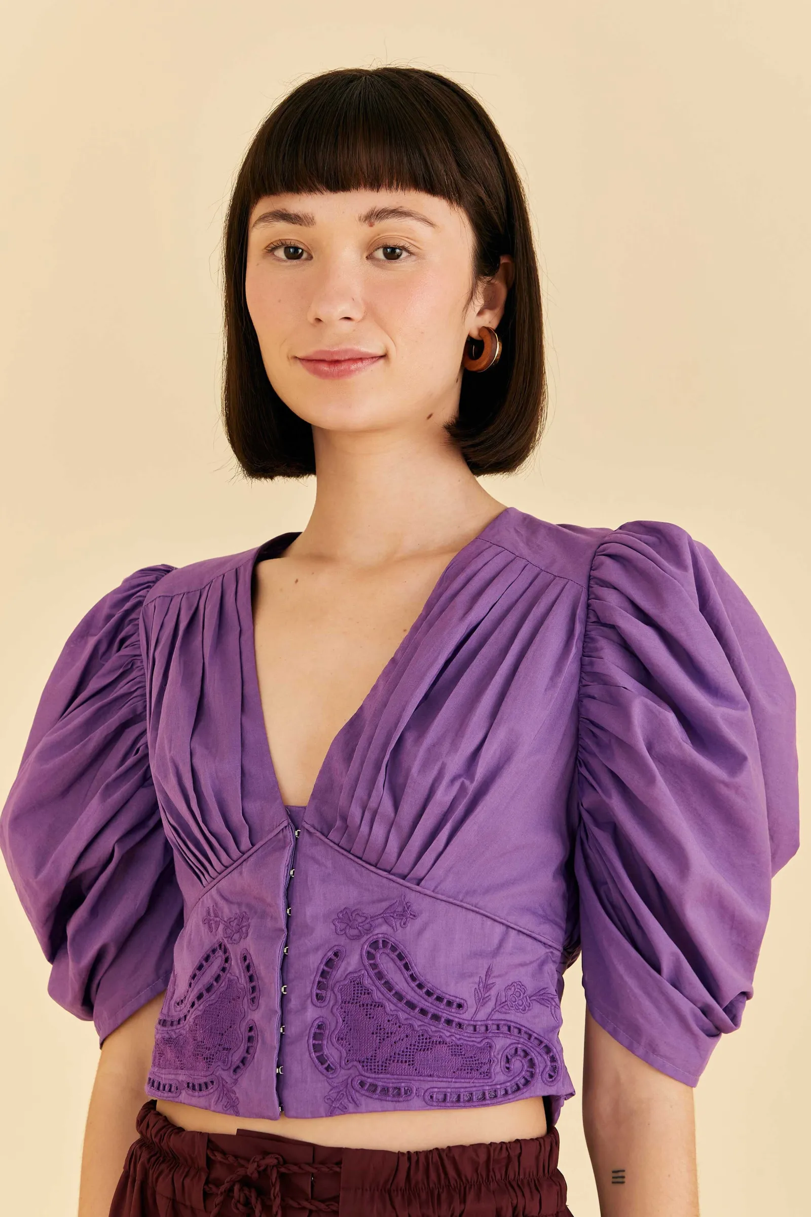  PURPLE CROPPED BLOUSE