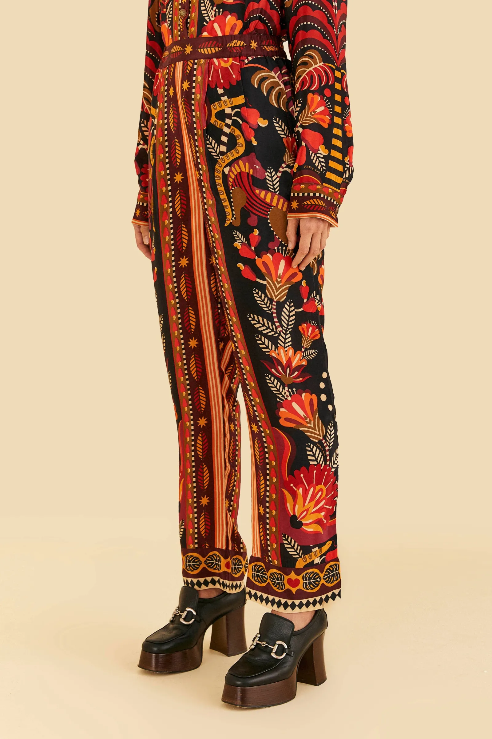 RED NATURE BEAUTY SCARF PANTS