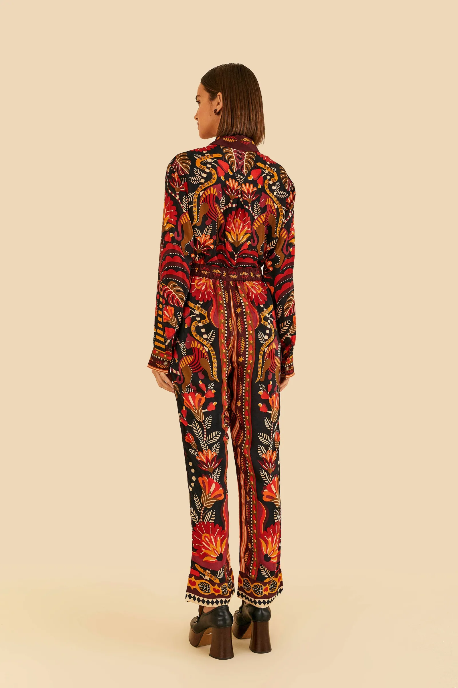 RED NATURE BEAUTY SCARF PANTS