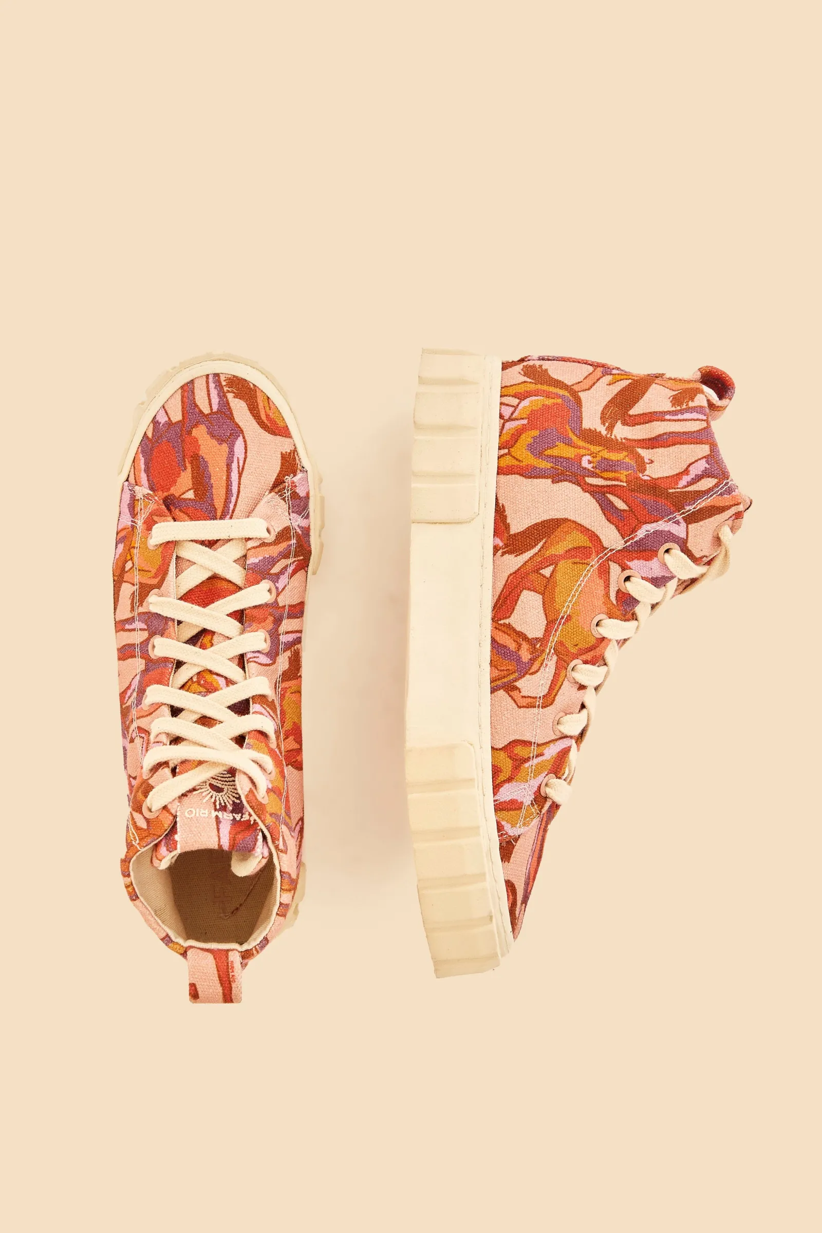 ROSE WILD HORSES FLATFORM SNEAKER