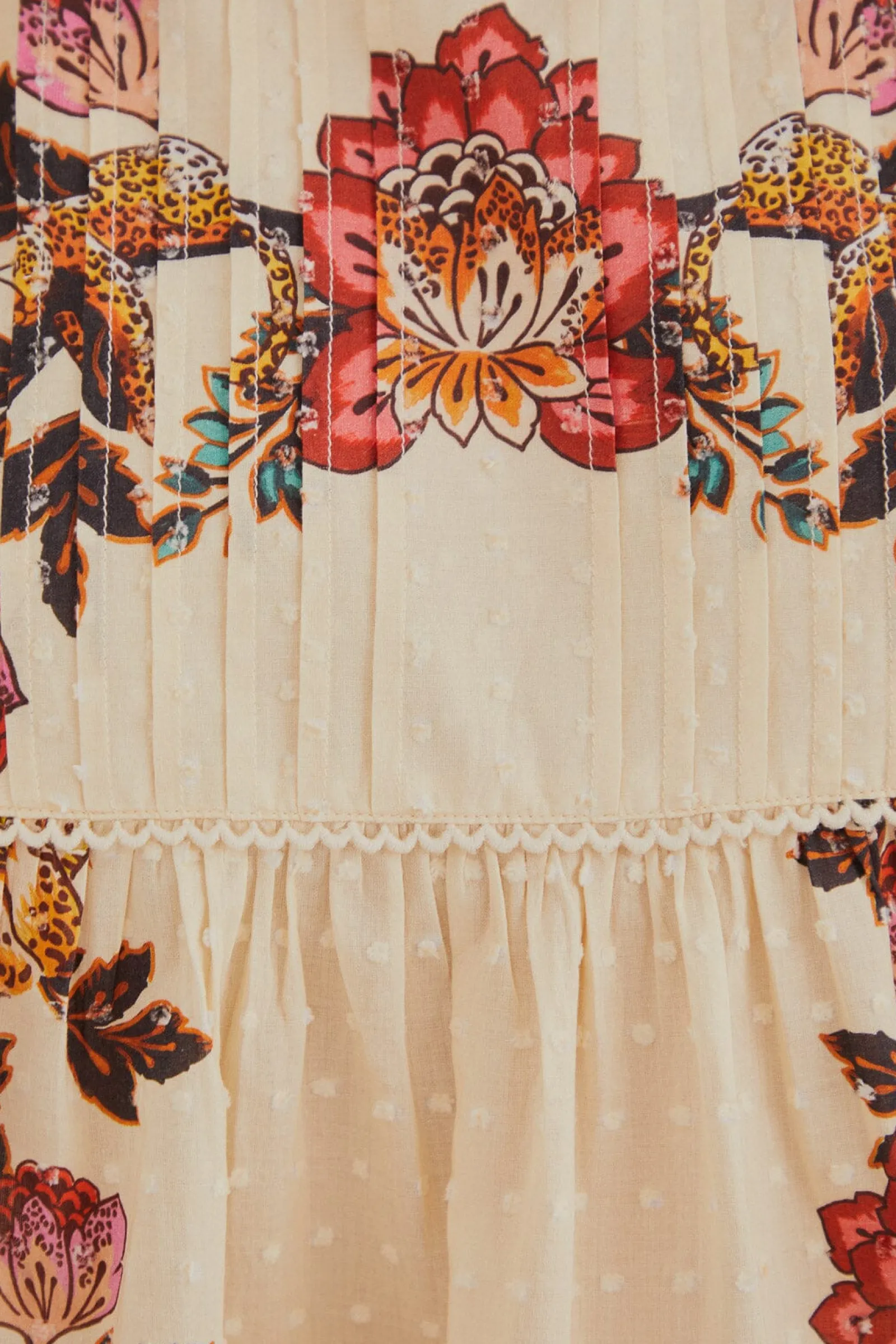 SAND LEOPARD FLOWERS BLOUSE