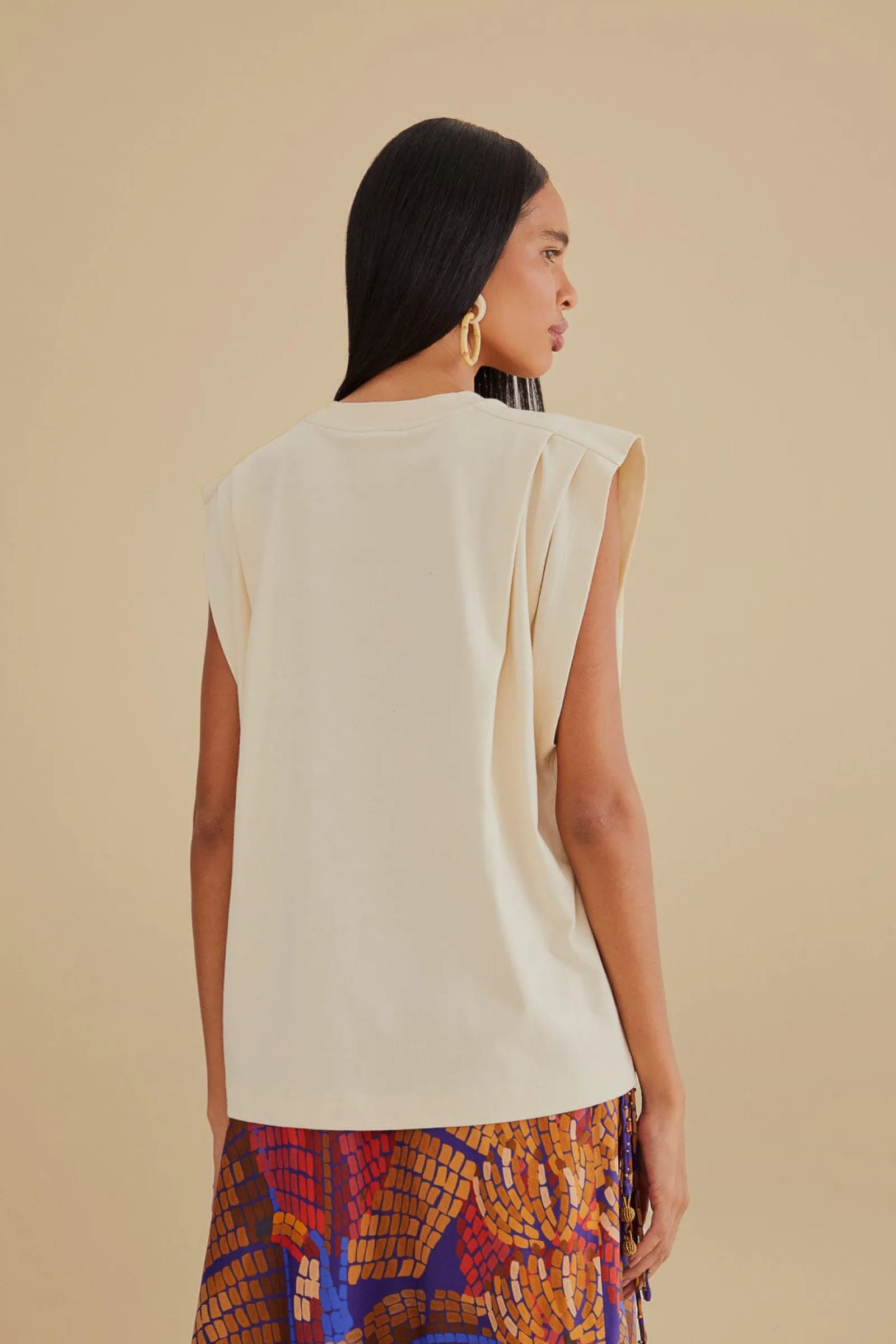 THE TROPICS PLEAT ORGANIC COTTON T-SHIRT