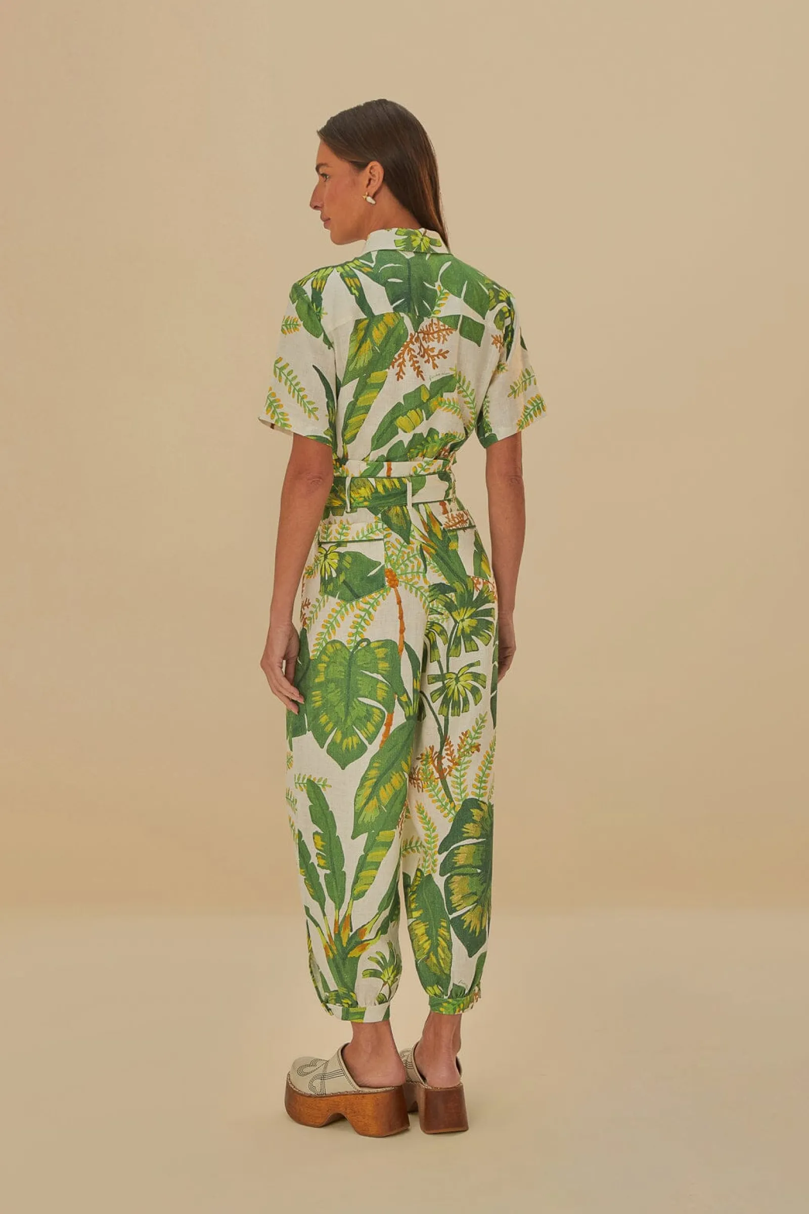 TROPICAL FOREST OFF-WHITE JUMPSUIT