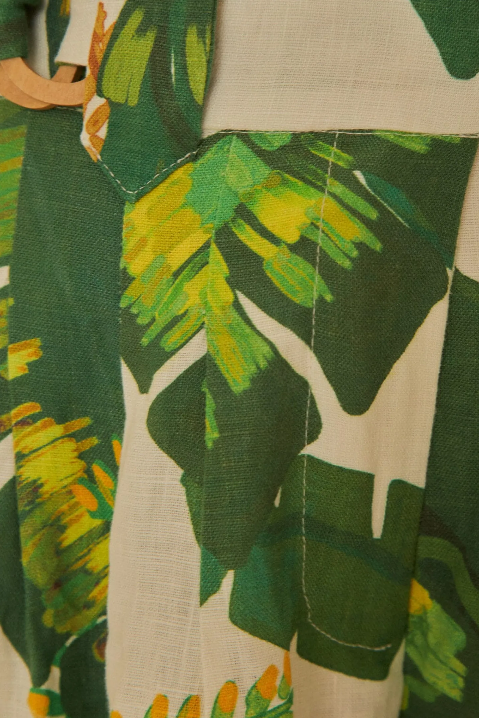 TROPICAL FOREST OFF-WHITE PANTS