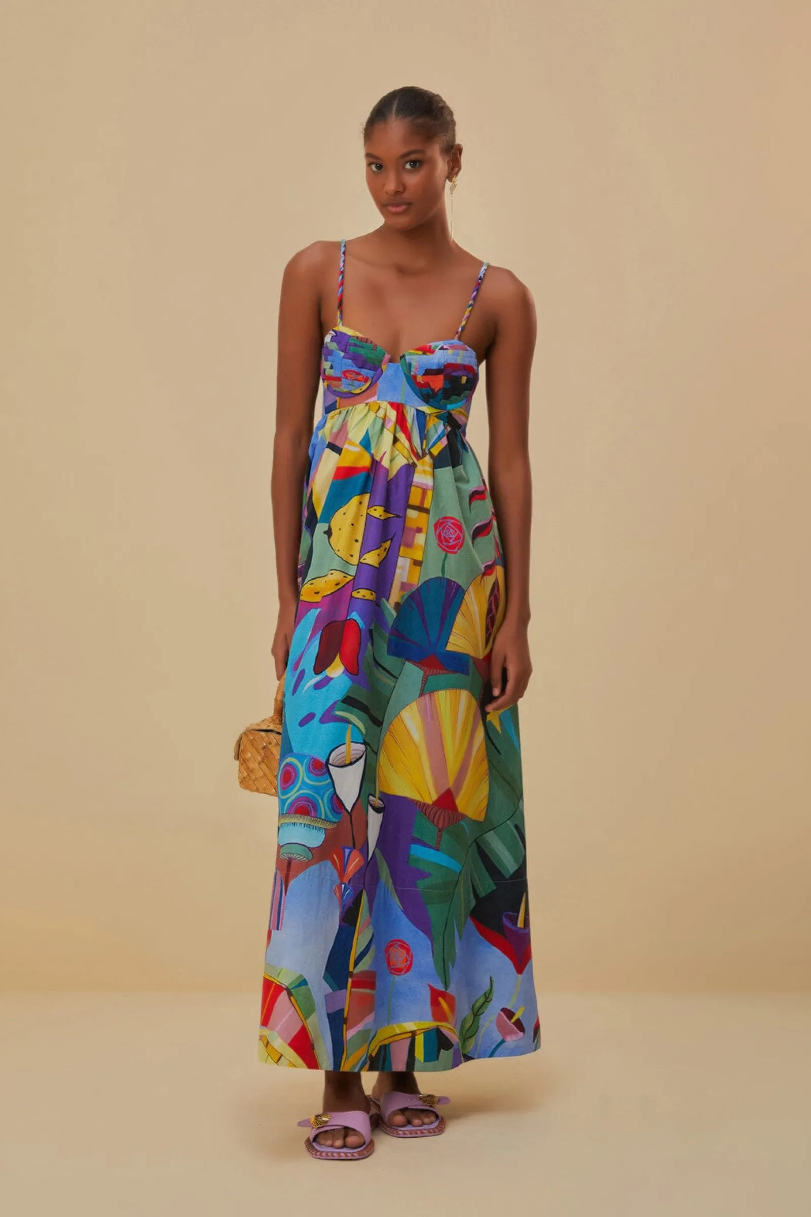  TROPICAL SCENARIO SLEEVELESS MAXI DRESS