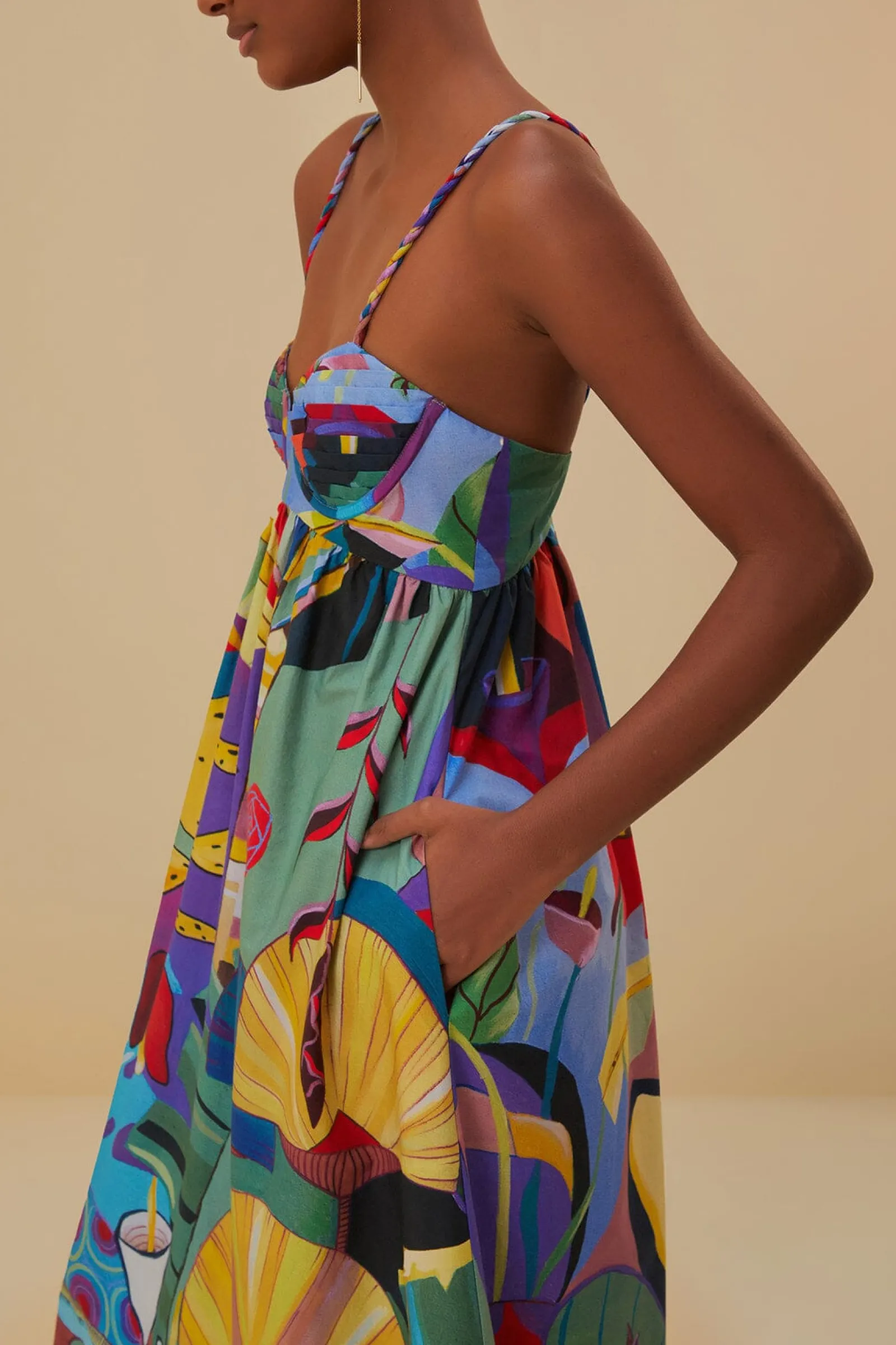TROPICAL SCENARIO SLEEVELESS MAXI DRESS