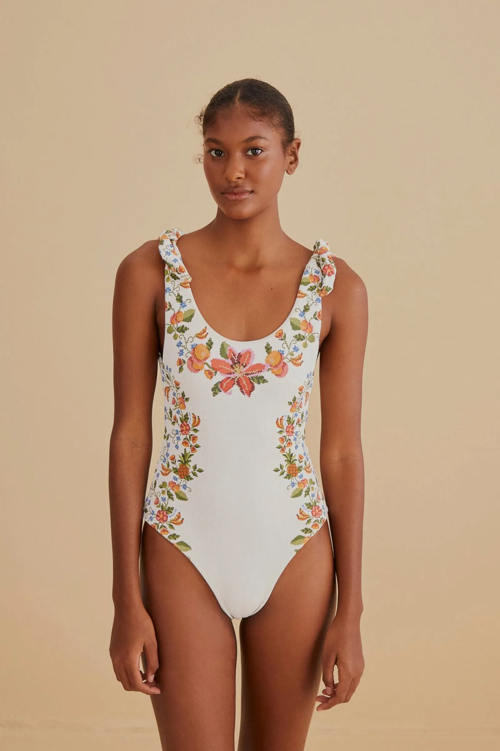 WHITE BANANA VITAMIN ONE PIECE SWIMSUIT
