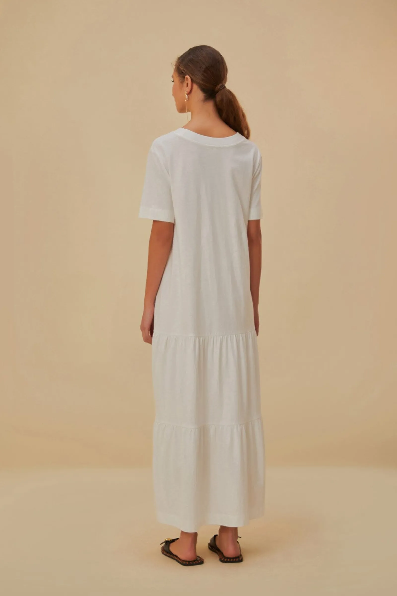 WHITE NATUREZA ORGANIC COTTON MAXI DRESS